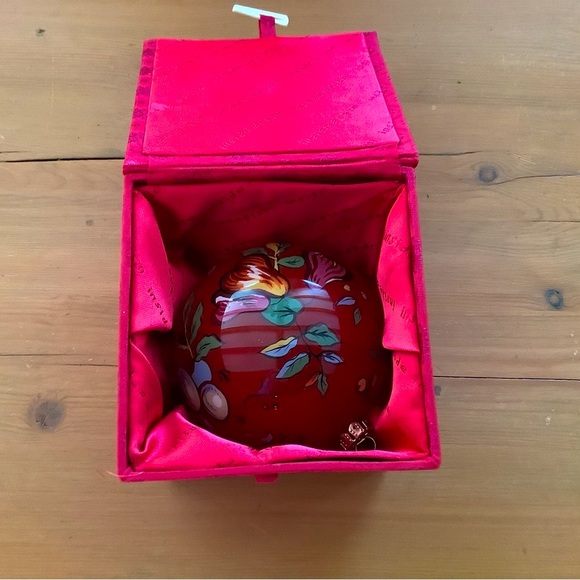 PIERRE DEUX FRENCH GLASS BALL ORNAMENT, RED, PEARS, GRAPES, PINEAPPLE FRUIT - Picture 9 of 12